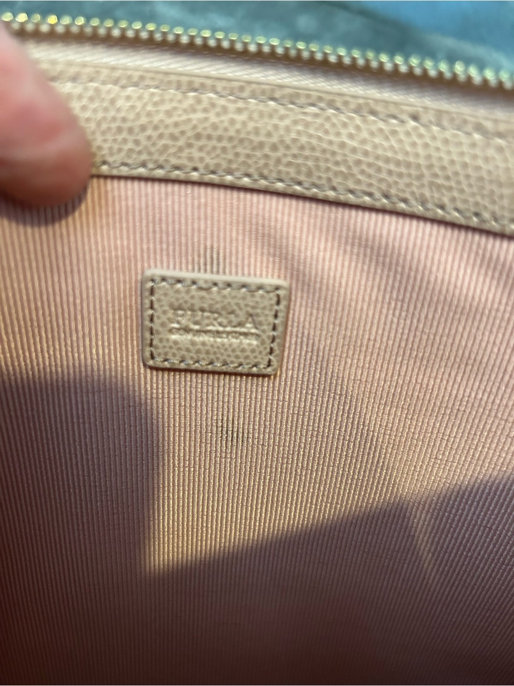 Furla Blush Pink Leather pouch Clutch with Scarf Wrap made in Italy - Picture 4 of 10